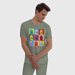 Пижама хлопковая мужская Граф Лимонхват pop-art, цвет: авокадо — фото 2