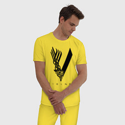 Пижама хлопковая мужская VIKINGS, цвет: желтый — фото 2