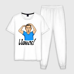 Пижама хлопковая мужская Дзюба Vamos FCZP, цвет: белый