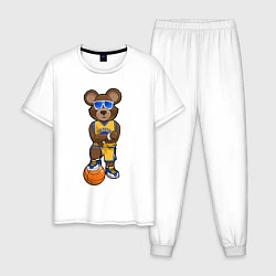 Пижама хлопковая мужская Golden State Warriors, цвет: белый
