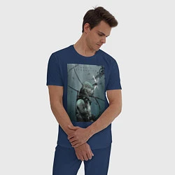 Пижама хлопковая мужская Death Stranding, цвет: тёмно-синий — фото 2