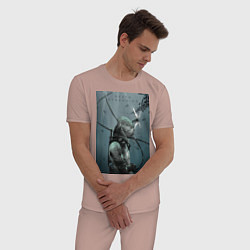 Пижама хлопковая мужская Death Stranding, цвет: пыльно-розовый — фото 2