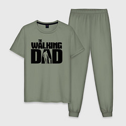 Пижама хлопковая мужская The walking dad, цвет: авокадо