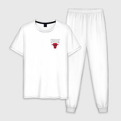 Пижама хлопковая мужская CHICAGO BULLS, цвет: белый