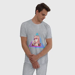 Пижама хлопковая мужская 02, цвет: меланж — фото 2