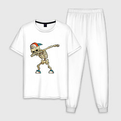 Пижама хлопковая мужская Dab Skeleton, цвет: белый