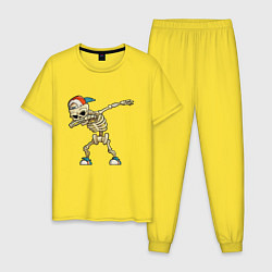 Пижама хлопковая мужская Dab Skeleton, цвет: желтый