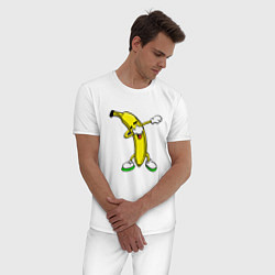 Пижама хлопковая мужская Dab Banana, цвет: белый — фото 2