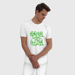 Пижама хлопковая мужская Grove Street, цвет: белый — фото 2
