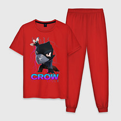 Пижама хлопковая мужская Brawl Stars CROW, цвет: красный