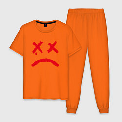 Пижама хлопковая мужская LiL PEEP НА СПИНЕ, цвет: оранжевый
