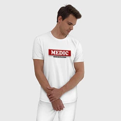 Пижама хлопковая мужская MEDIC, цвет: белый — фото 2