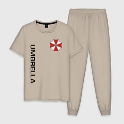 Пижама хлопковая мужская UMBRELLA CORP, цвет: миндальный