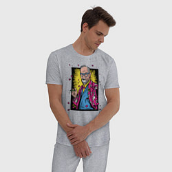 Пижама хлопковая мужская Зигмунд Фрейд, цвет: меланж — фото 2