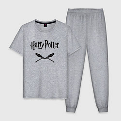 Пижама хлопковая мужская Гарри Поттер, цвет: меланж