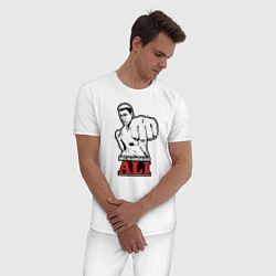 Пижама хлопковая мужская Muhammad Ali, цвет: белый — фото 2