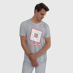 Пижама хлопковая мужская ROBLOX, цвет: меланж — фото 2