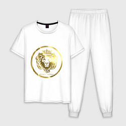 Пижама хлопковая мужская Golden lion, цвет: белый