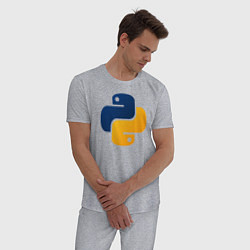 Пижама хлопковая мужская Python цвета меланж — фото 2