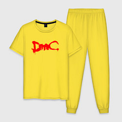Пижама хлопковая мужская DMC НА СПИНЕ, цвет: желтый