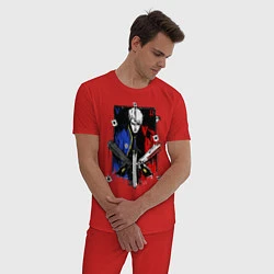 Пижама хлопковая мужская DMC, цвет: красный — фото 2