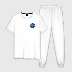 Пижама хлопковая мужская NASA, цвет: белый