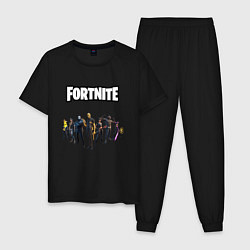 Пижама хлопковая мужская Fortnite 2 глава 2 часть, цвет: черный