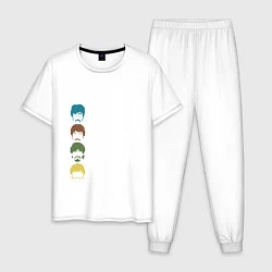 Пижама хлопковая мужская Beatles, цвет: белый