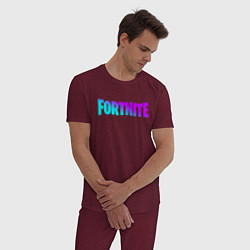 Пижама хлопковая мужская FORTNITE 2, цвет: меланж-бордовый — фото 2