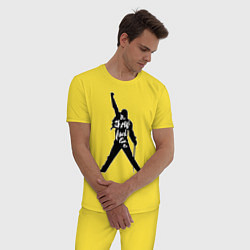 Пижама хлопковая мужская Queen - The Show Must Go On цвета желтый — фото 2