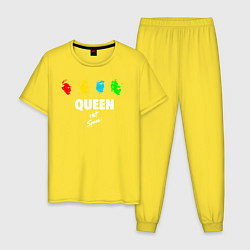 Пижама хлопковая мужская Queen, цвет: желтый