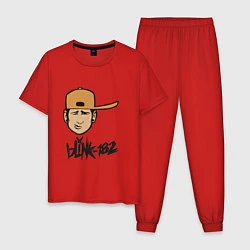 Пижама хлопковая мужская BLINK-182, цвет: красный