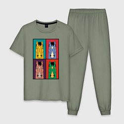 Пижама хлопковая мужская BoJack Horseman, цвет: авокадо