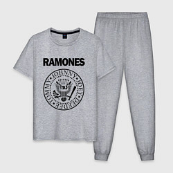 Пижама хлопковая мужская RAMONES, цвет: меланж