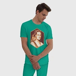 Пижама хлопковая мужская Dolores Abernathy, цвет: зеленый — фото 2
