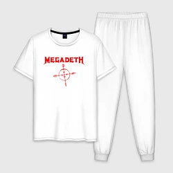 Пижама хлопковая мужская Megadeth, цвет: белый