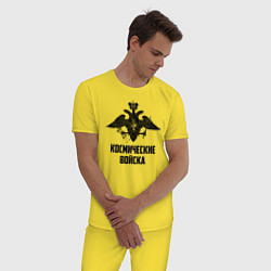 Пижама хлопковая мужская Космические войска, цвет: желтый — фото 2