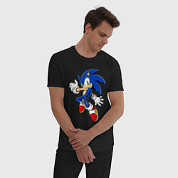 Пижама хлопковая мужская Sonic, цвет: черный — фото 2