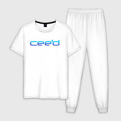 Пижама хлопковая мужская KIA CEED, цвет: белый