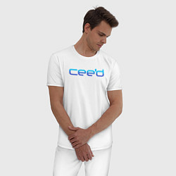 Пижама хлопковая мужская KIA CEED, цвет: белый — фото 2
