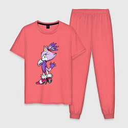 Пижама хлопковая мужская SONIC Кошка Блейз, цвет: коралловый