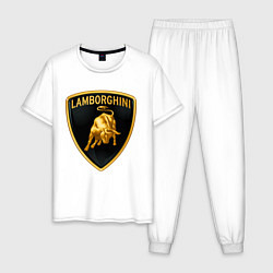 Пижама хлопковая мужская Ламборгини, цвет: белый