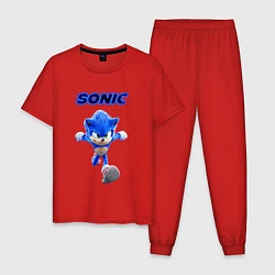 Пижама хлопковая мужская SONIC, цвет: красный