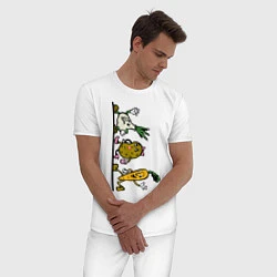 Пижама хлопковая мужская Овощи, цвет: белый — фото 2