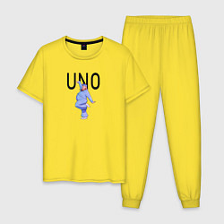 Пижама хлопковая мужская Little Big: UNO, цвет: желтый