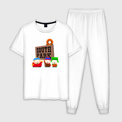 Пижама хлопковая мужская South Park, цвет: белый