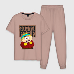 Пижама хлопковая мужская ЮЖНЫЙ ПАРК, цвет: пыльно-розовый