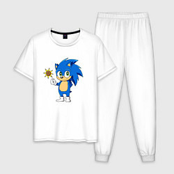 Пижама хлопковая мужская Baby Sonic, цвет: белый