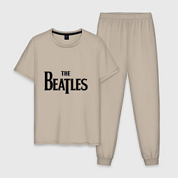 Пижама хлопковая мужская The Beatles, цвет: миндальный