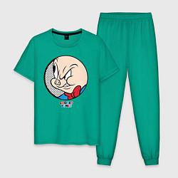 Пижама хлопковая мужская Porky Pig, цвет: зеленый